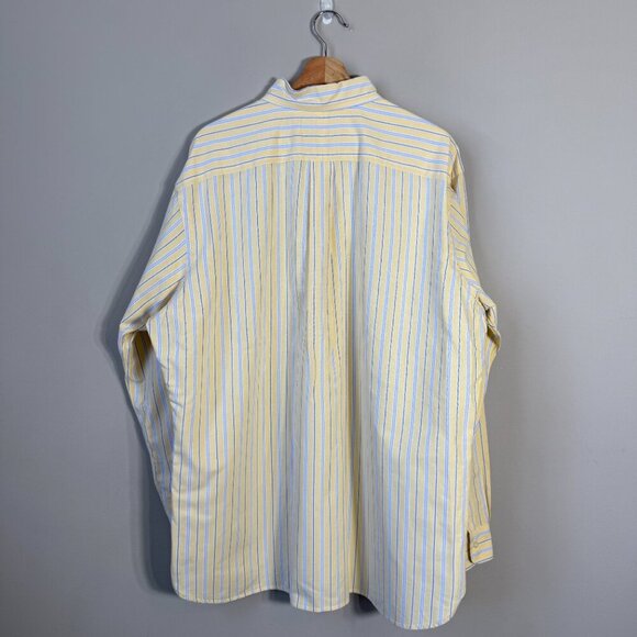 Ralph Lauren Long Sleeve Striped Button Down Shirt Men's XL Yellow Classic Fit - Picture 3 of 14